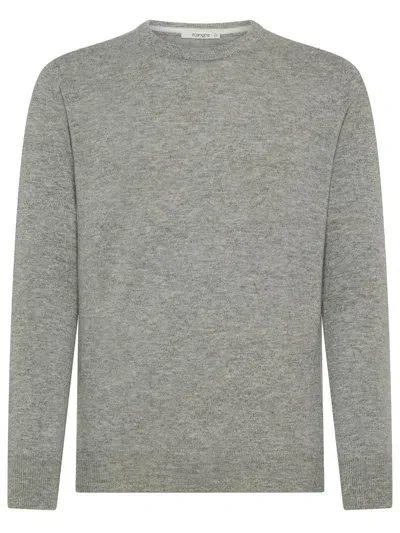 Kangra Crew Neck Sweater In Wool And Cashmere In Grey