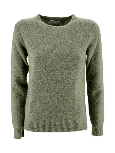 Kangra Crew-neck Wool Jumper In Militar Green