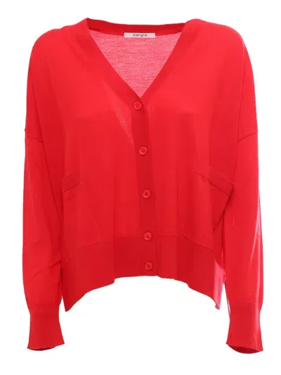 Kangra Cropped Over Fit Jacket With Pockets In Red