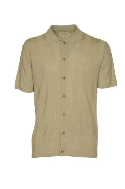 Kangra Stripe Stitched Buttoned Polo Shirt In Corda