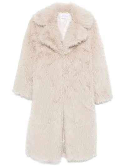 Kaos Faux-fur Coat In Neutrals