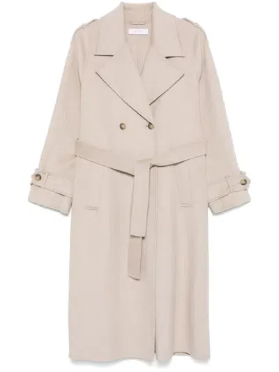 Kaos Felted Trench Coat In Neutrals