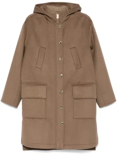 Kaos Layered Coat In Brown