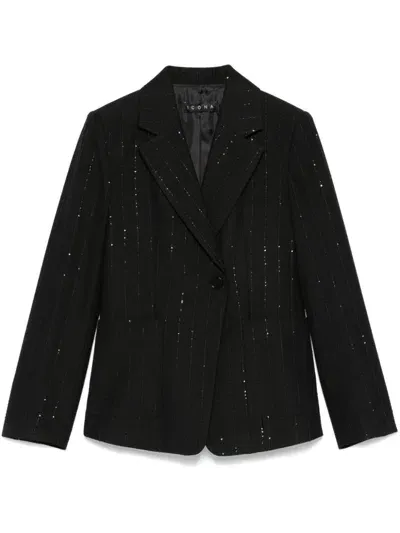 Kaos Pinstripe-pattern Blazer In Black