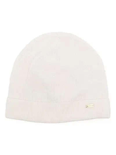 Kaos Ribbed Beanie In White