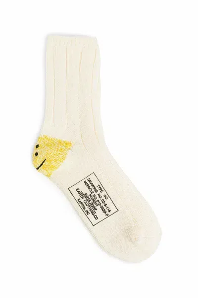 Kapital Intarsia-knit Cotton-blend Socks In White