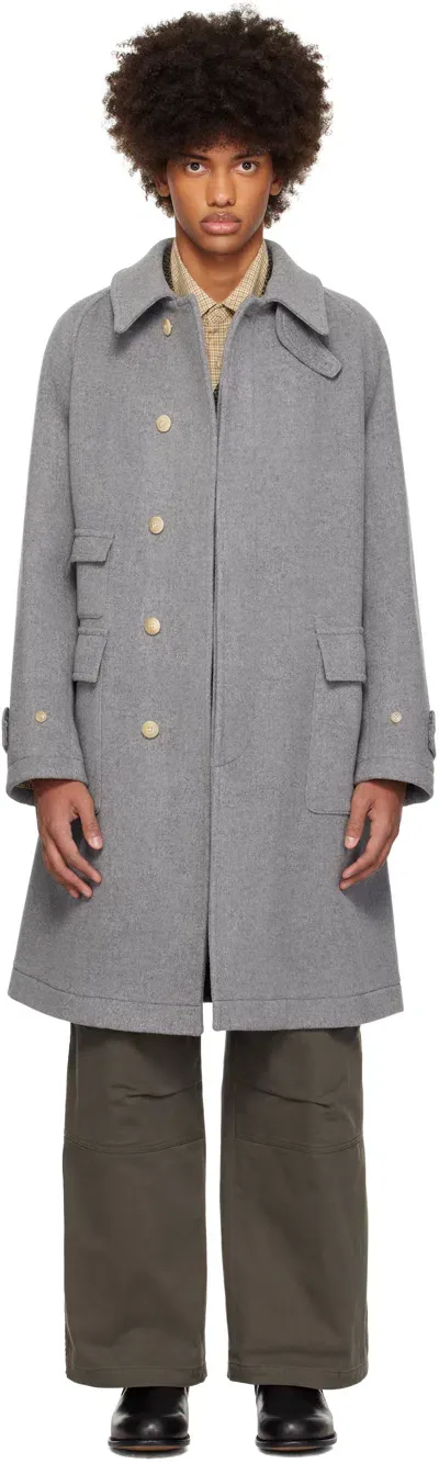 Kaptain Sunshine Gray Traveller Coat In Grey