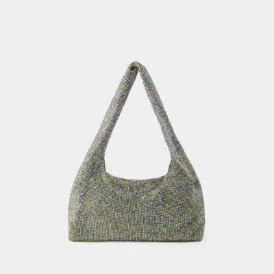 Kara Crystal Armpit Bag In Grey