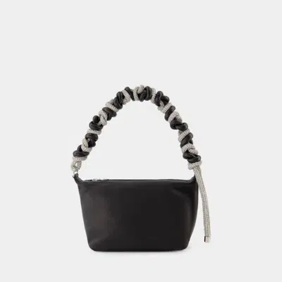 Kara Crystal Phone Cord Hobo Bag In Black