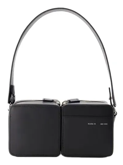 Kara Hobo Stacked Bag - Leather - Black