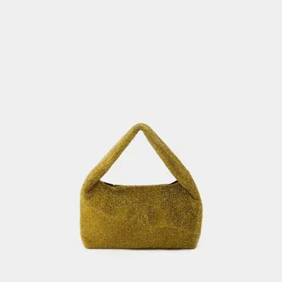 Kara Mini Crystal Armpit Bag In Gold