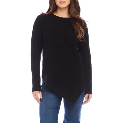 Karen Kane Asymmetric Hem Sweater In Black