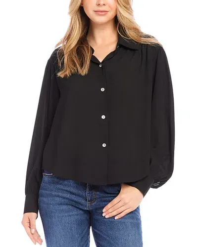 Karen Kane Dropped Shoulder Blouse In Black