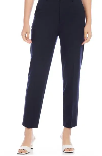 Karen Kane High Waist Ankle Pants In Navy