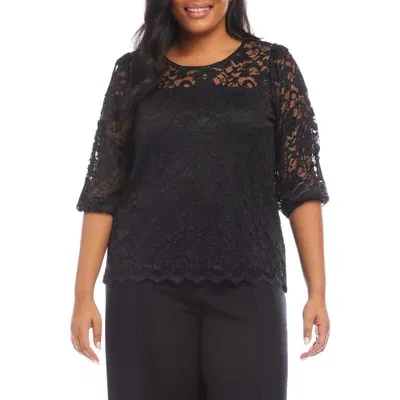 Karen Kane Lace Top In Black