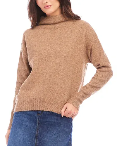 Karen Kane Mock Neck Sweater In Walnut