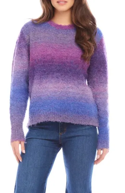 Karen Kane Ombre Boucle Sweater In Plum