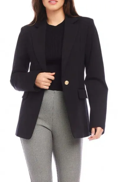 Karen Kane One-button Ponte Knit Blazer In Black