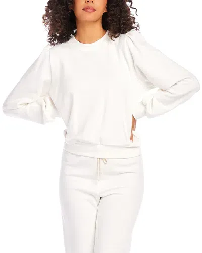 Karen Kane Puff Sleeve Sweatshirt In Cream