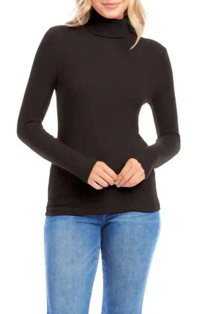 Karen Kane Turtleneck Rib Top In Brown