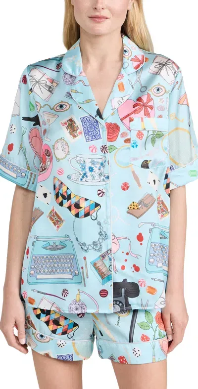 Karen Mabon Murder Mystery Pj Set Pastel Blue