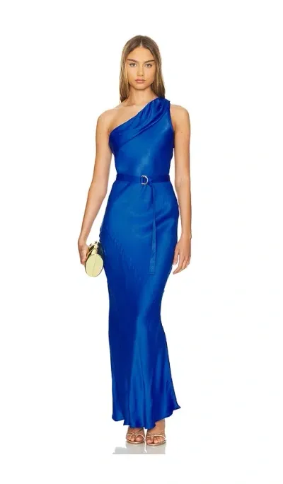 Karina Grimaldi Angelique Midi Dress In Blue