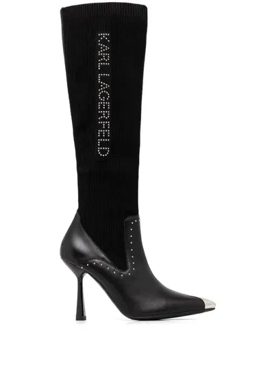 Karl Lagerfeld 100mm Pandara Boots In Black