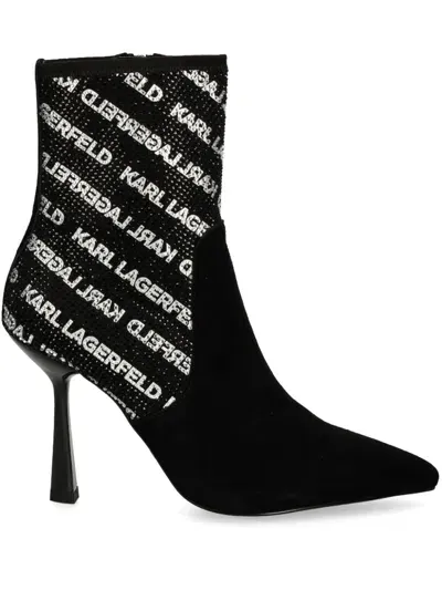 Karl Lagerfeld 100mm Pandara Ii Ankle Boots In Black