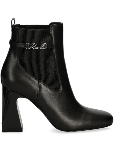 Karl Lagerfeld 90mm Logo Ankle Boots In Black