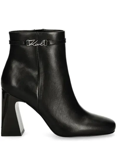 Karl Lagerfeld 90mm Logo Ankle Boots In Black