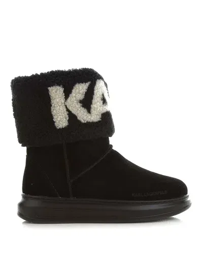 Karl Lagerfeld Stiefel Mit Logo-stickerei In Black