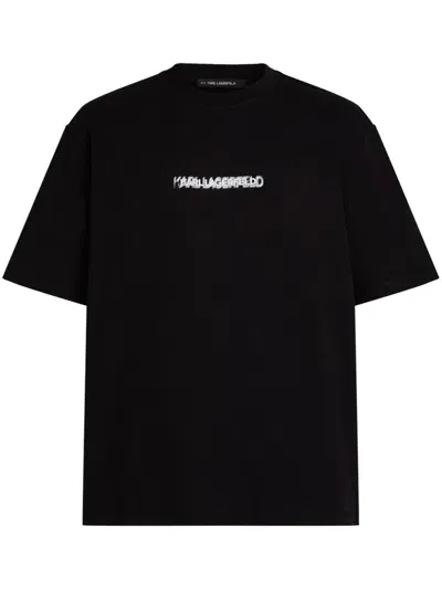 Karl Lagerfeld Blurred Logo T-shirt In Black