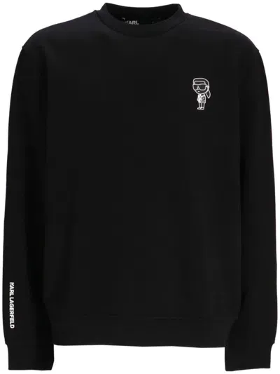 Karl Lagerfeld Crew-neck Sweatshirt In Black