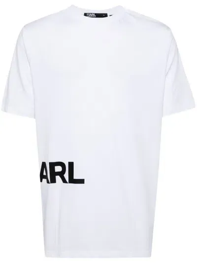 Karl Lagerfeld Crew Neck T-shirt In White