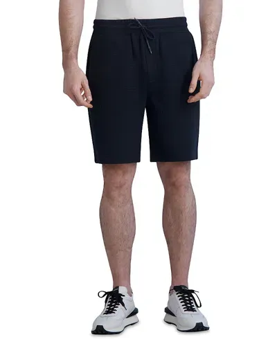 Karl Lagerfeld Geo Textured Knit Slim Fit 9 Shorts In Black