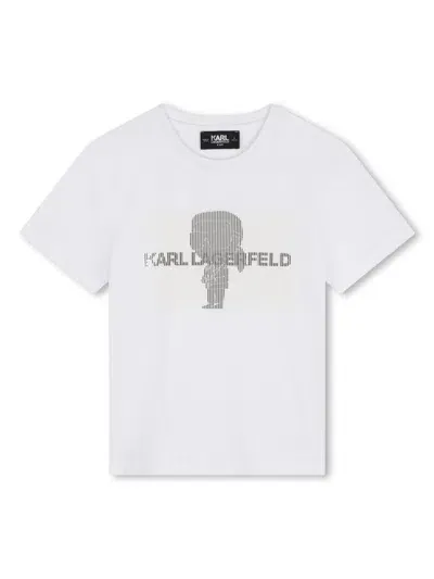 Karl Lagerfeld Graphic-print Cotton T-shirt In 白色