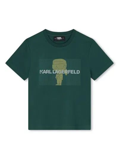 Karl Lagerfeld Graphic-print Cotton T-shirt In 绿色