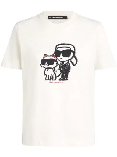 Karl Lagerfeld Ikon Choupette T-shirt In 白色