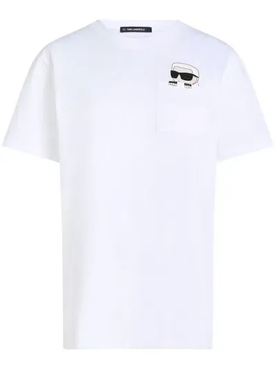 Karl Lagerfeld Ikon Peak-a-boo T-shirt In White