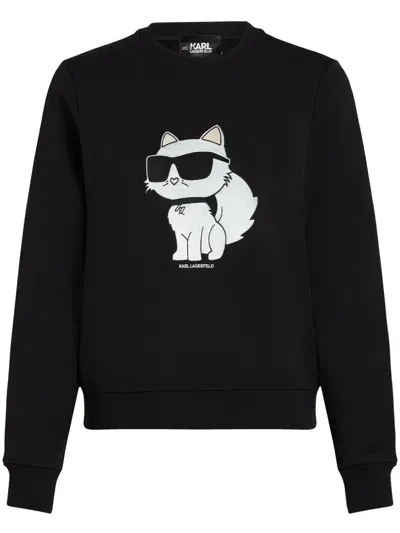 Karl Lagerfeld Ikonik Choupette Sweatshirt In Schwarz