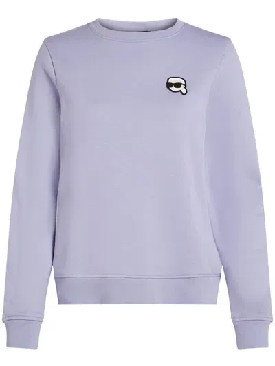 Karl Lagerfeld Ikonik 2.0 Patch Sweatshirt In Violett