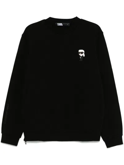 Karl Lagerfeld Ikonik Karl-patch Sweatshirt In Black