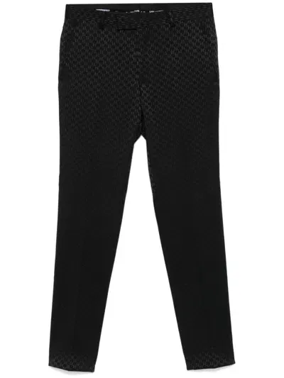 Karl Lagerfeld Jacquard-logo Trousers In Black