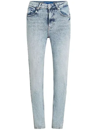 Karl Lagerfeld Jeans High-rise Tapered Jeans In Blue