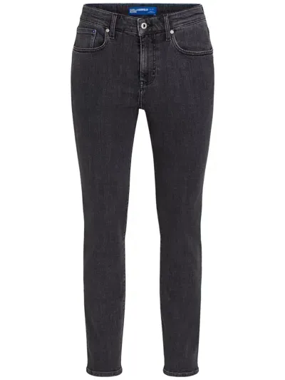 Karl Lagerfeld Jeans Mid-rise Skinny Jeans In Black