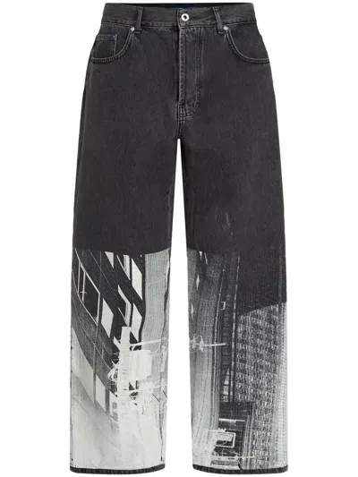 Karl Lagerfeld Jeans Tokyo-print Jeans In Grey