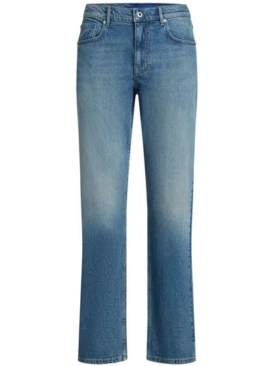 Karl Lagerfeld Jeans Washed Denim Straight Jeans In Blue