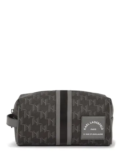 Karl Lagerfeld K/kanvas Wash Bag In Grey