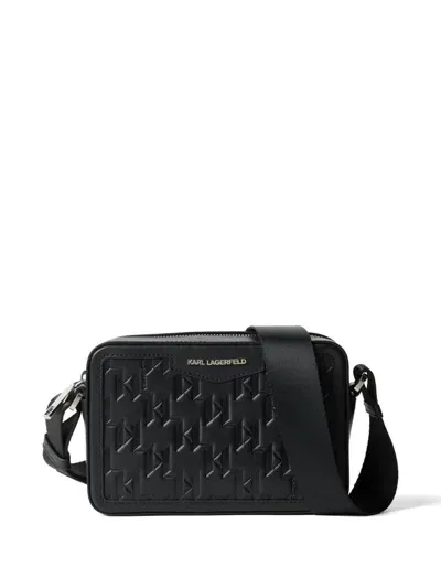 Karl Lagerfeld K/loom Leather Camera Bag In 999