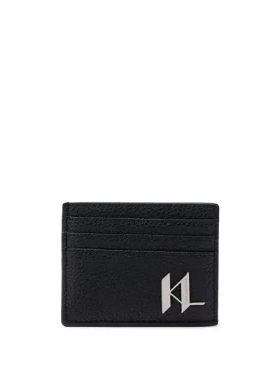 Karl Lagerfeld K/plak Leather Cardholder In Black